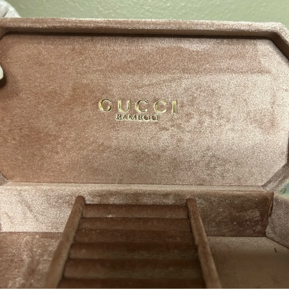 Gucci Bamboo Blush Pink Velvet Jewelry Box